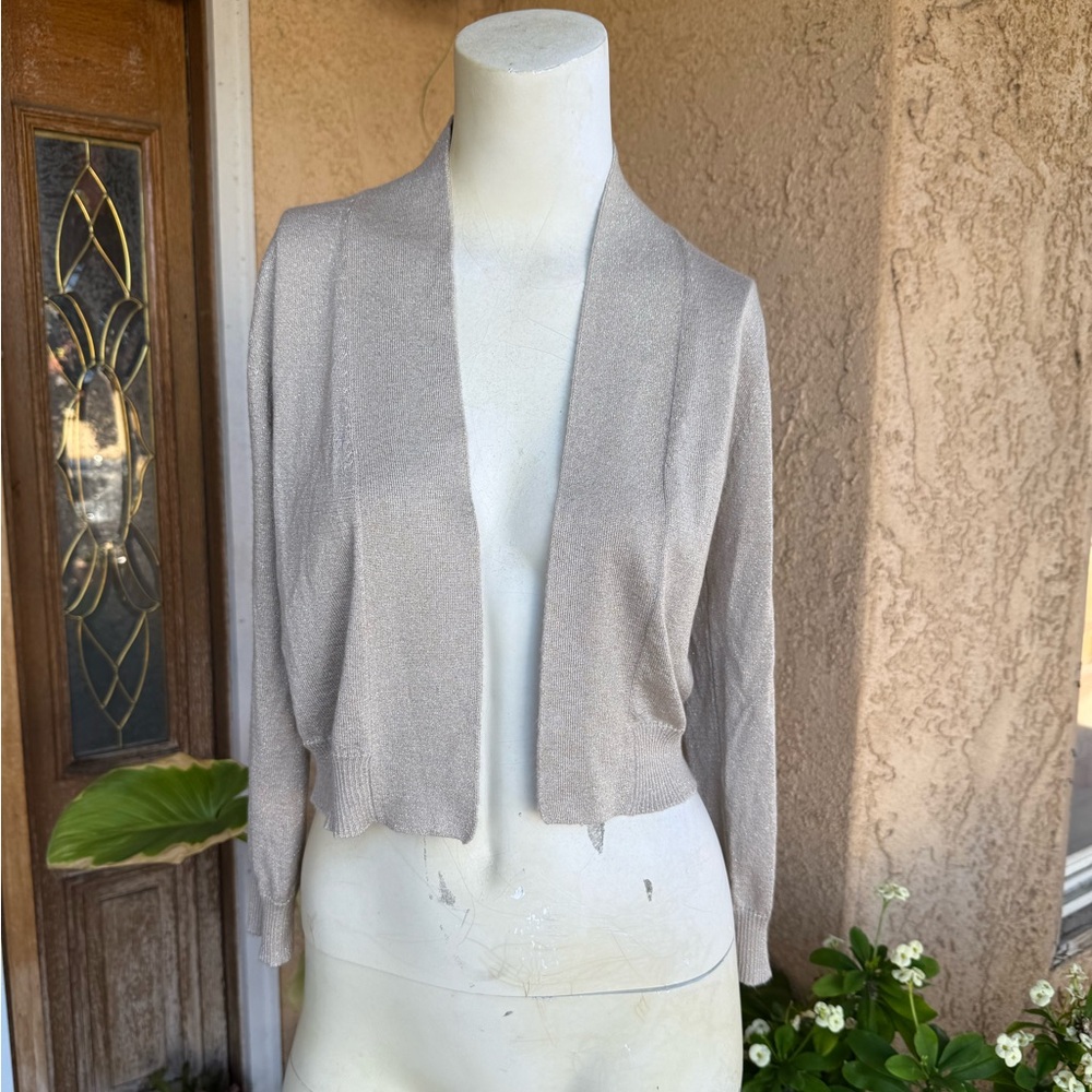 Calvin Klein 3/4 Sleeve Glitter Shrug Cardigan SMALL
